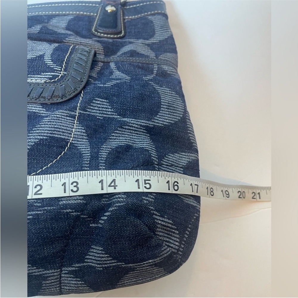 Coach Poppy Denim Signature Tote Large Blue Y2K Shoulder Bag 18993 - Picture 14 of 14